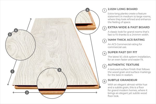 Classic Flooring Snow Oak Series Wood  £29.49Psqm 1015-98