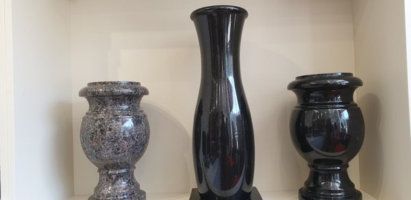 Royal Black Granite Flower Vase - 1020