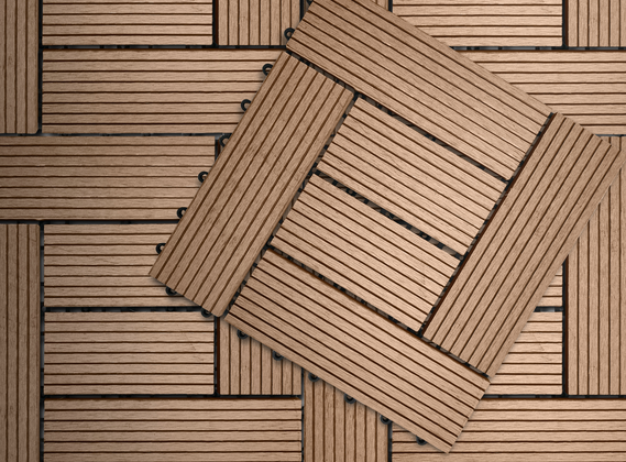 Teak Wood Composite Decking ,Click fit  £29.49Psqm 1002-31